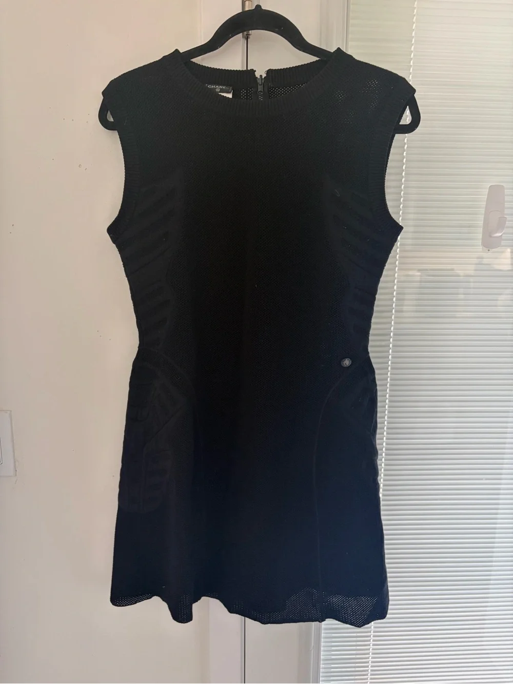 CHANEL black womens knit dress